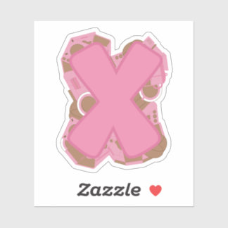 Coffee Theme Letter X Custom-Cut Vinyl Sticker