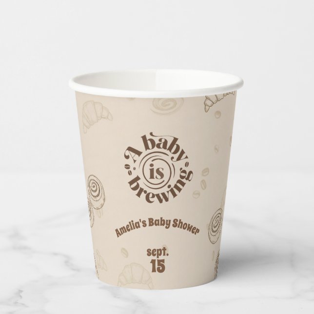Coffee Theme Paper Cup Cinnamon Roll Baby Shower (Left)