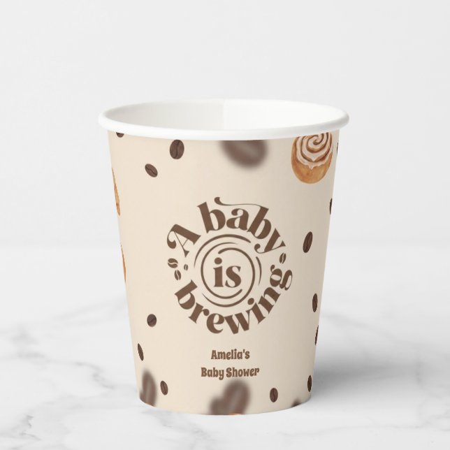 Coffee Theme Paper Cup Cinnamon Roll Baby Shower (Left)