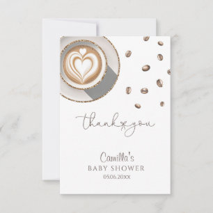 Coffee Themed Baby Shower  Thank You Card