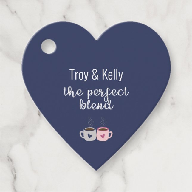 Coffee-themed Bridal Shower Favour Tags (Front)