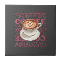 coffee themed ceramic tile