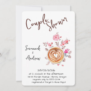 Coffee Themed Couple Shower Invitation