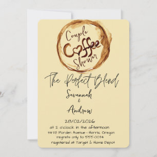 Coffee Themed Couple Shower Invitation