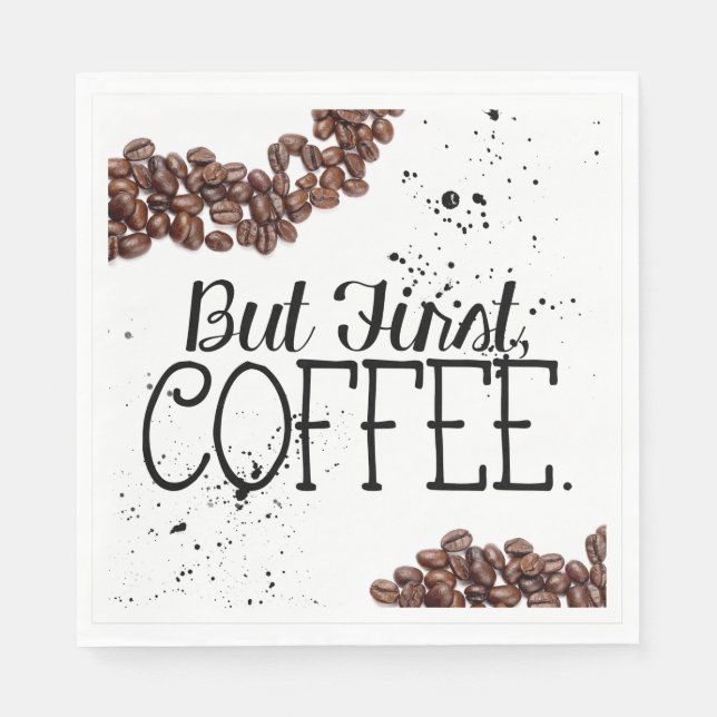 Coffee Themed Paper Napkin (Front)