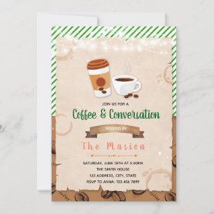 Coffee themed party invitation
