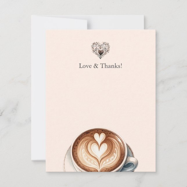 Coffee Themed Thank You Note Cards (Front)