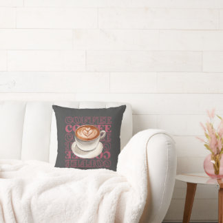 coffee themed throw pillow