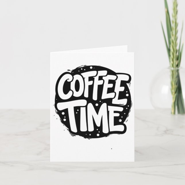 Coffee Time - Bold Handwritten Typography Sticker  Card (Front)