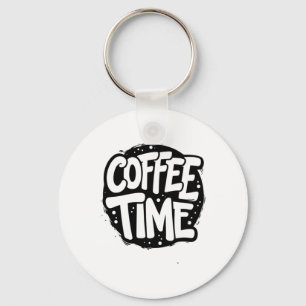 Coffee Time - Bold Handwritten Typography Sticker Key Ring