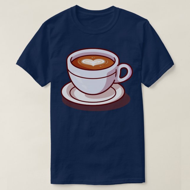 Coffee Time Cartoon Illustration T-Shirt (Design Front)