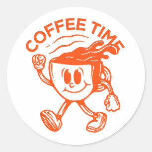 Coffee Time Classic Round Sticker
