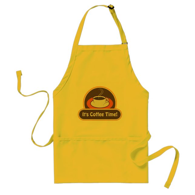 Coffee Time Coffee Cup Cafe Staff Standard Aprons (Front)