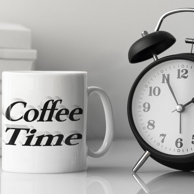 Coffee Time coffee quotes black half text Coffee Mug (Creator Uploaded)