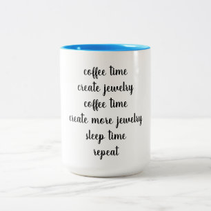 Coffee Time, Create Jewellery, Jewellery Designer Two-Tone Coffee Mug