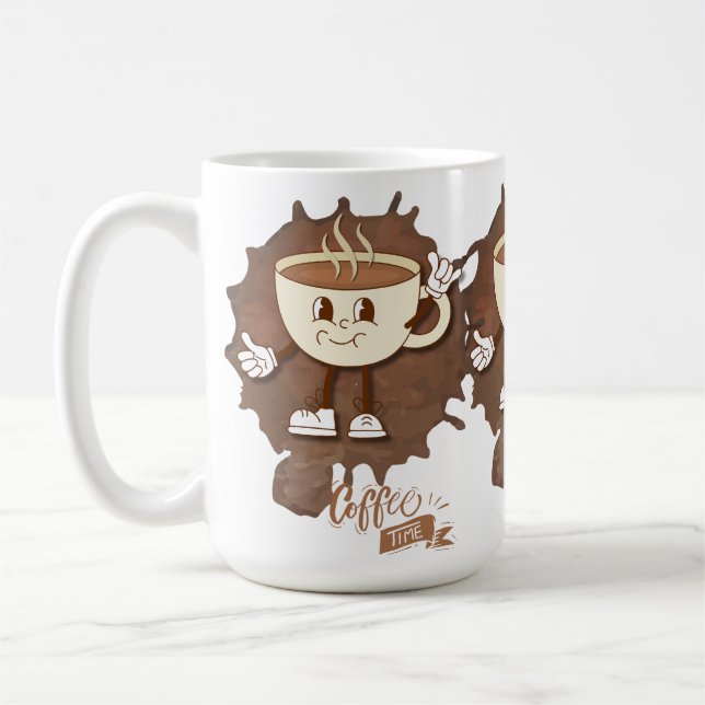 **Coffee Time – Cute Smiling Cup Steam  (Left)