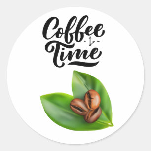 Coffee time for women, man. classic round sticker