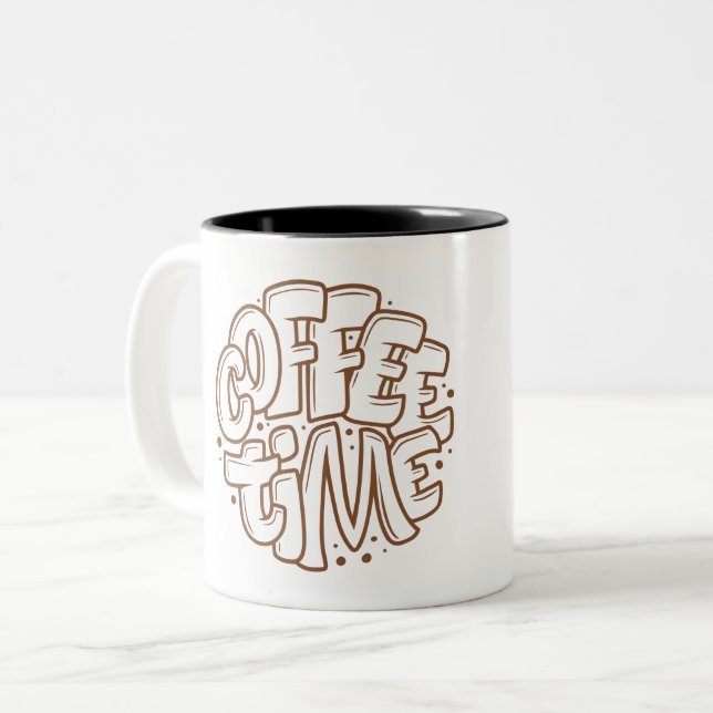 Coffee Time Gold Two-Tone Coffee Mug (Front Left)