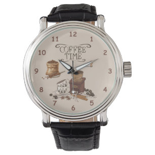 Coffee Time Grinder and Bag of Coffee Beans Watch