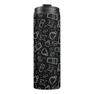 Coffee time in black and white thermal tumbler