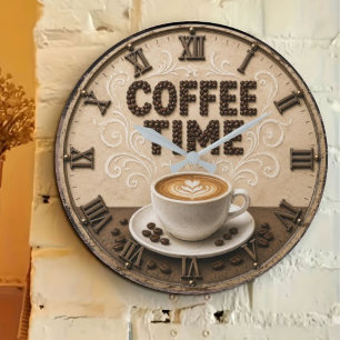 Coffee Time Large Clock