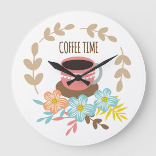Coffee Time Large Clock