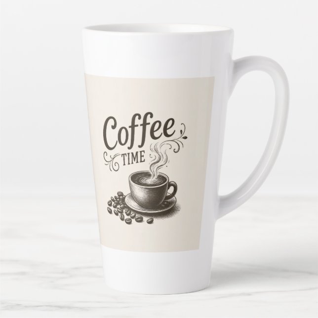 Coffee Time Latte Mug 12 & 17 oz (Right)