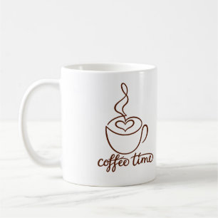Coffee Time Minimalist Coffee Cup Line Art