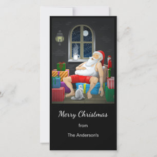 Coffee Time on Christmas Eve Holiday Card