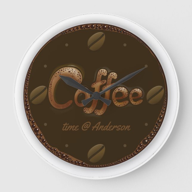 Coffee Time Personalised Large Clock (Front)