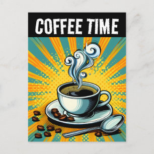 COFFEE TIME RETRO POSTCARD