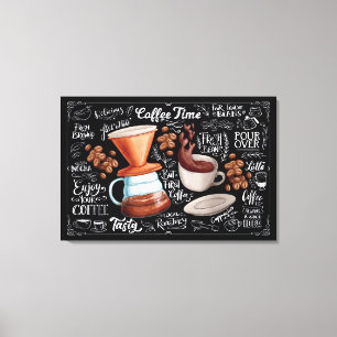 Coffee Time Tasty Fresh Brewed Canvas Print