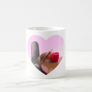 Coffee time with a snail coffee mug