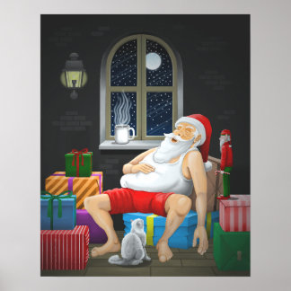 Coffee Time with Santa Claus Poster