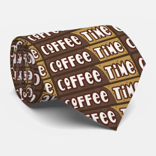 Coffee time word art coffee shop tie