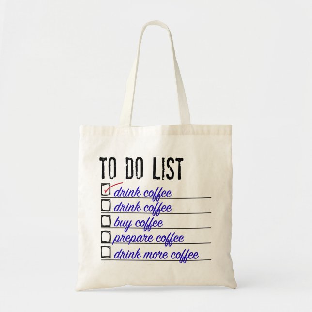 Coffee To-do-list Budget Tote Bag (Front)