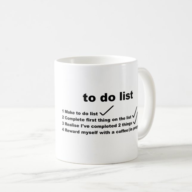 coffee to do list Mug (Front Right)
