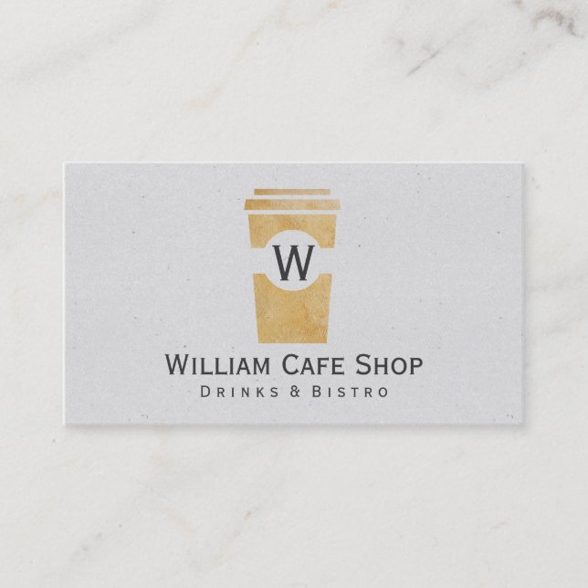 Coffee | to go (brown texture II) Business Card (Front)