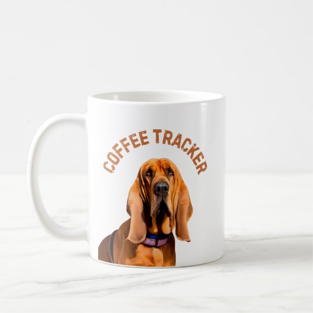Coffee Tracker Hound Dog Coffee Mug (Left)