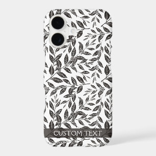 Coffee Tree Leaves Black Pattern