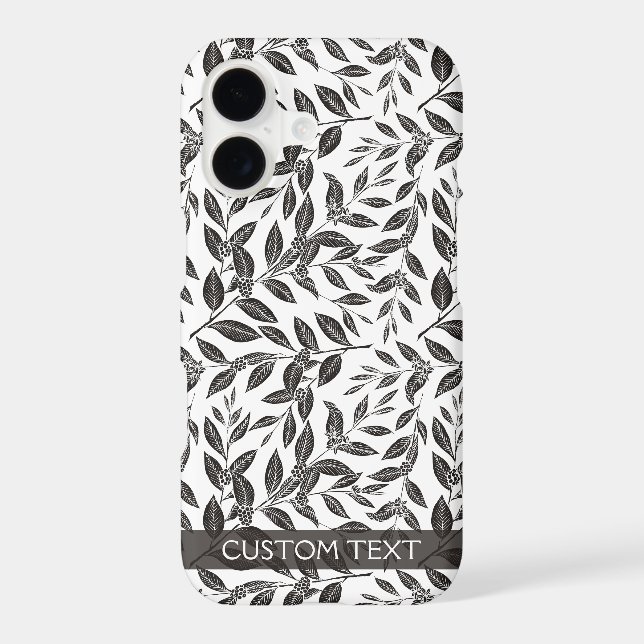 Coffee Tree Leaves Black Pattern (Back)