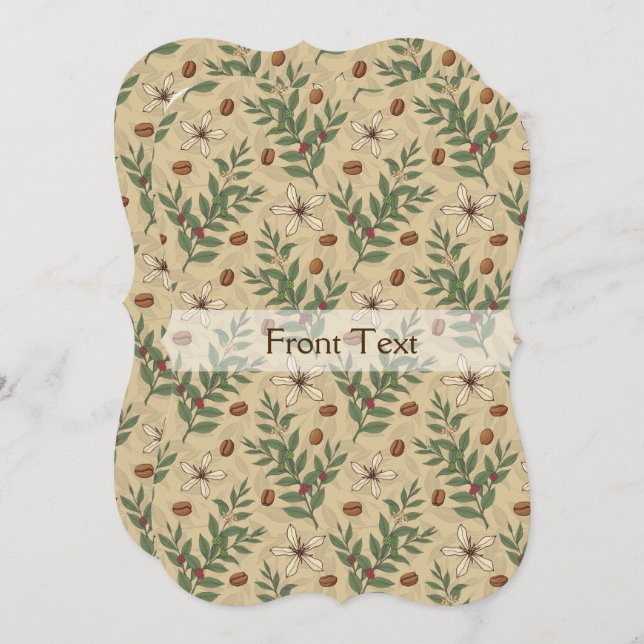 Coffee Tree Pattern Invitation (Front/Back)