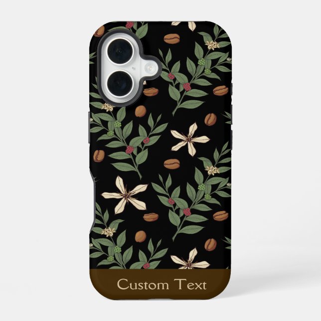 Coffee Tree Pattern iPhone 16 Case (Back)