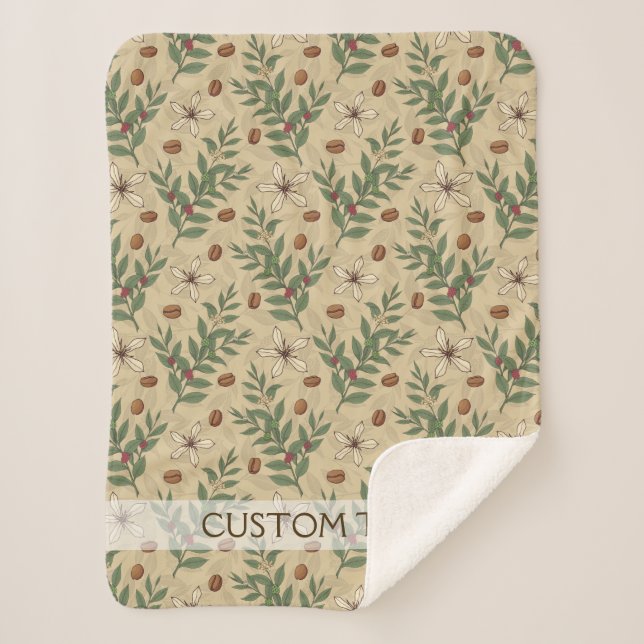 Coffee Tree Pattern Sherpa Blanket (Front)