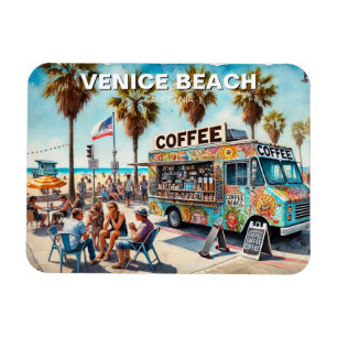Coffee Truck Venice Beach Magnet