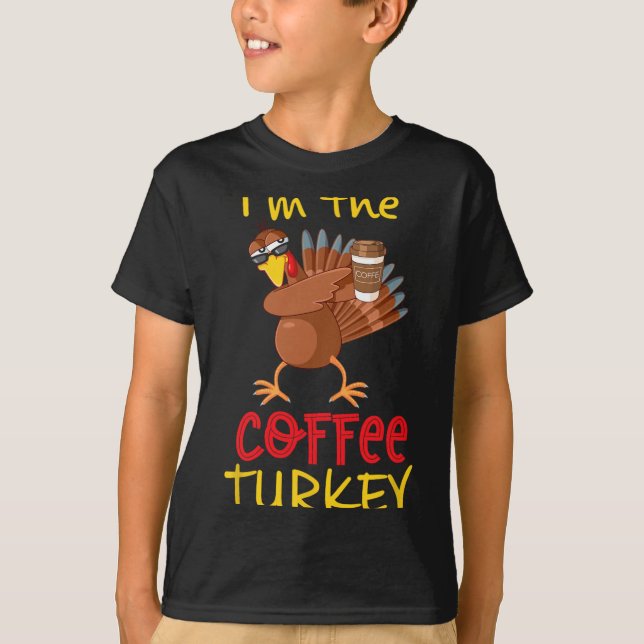 Coffee Turkey Matching Family Group Thanksgiving P T-Shirt (Front)