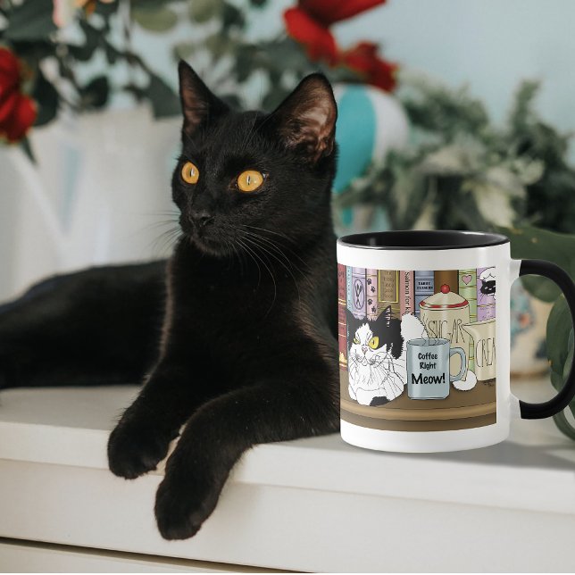 Coffee Tuxedo Cat Funny Mug (Creator Uploaded)