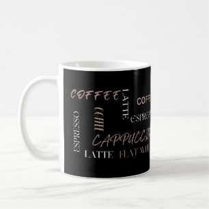 Coffee Typography Modern Barista Style Coffee Gift Mug