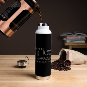 Coffee Typography Modern Barista Style Coffee Gift Water Bottle