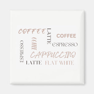 Coffee Typography Modern Café Style Coffee Lover Magnet